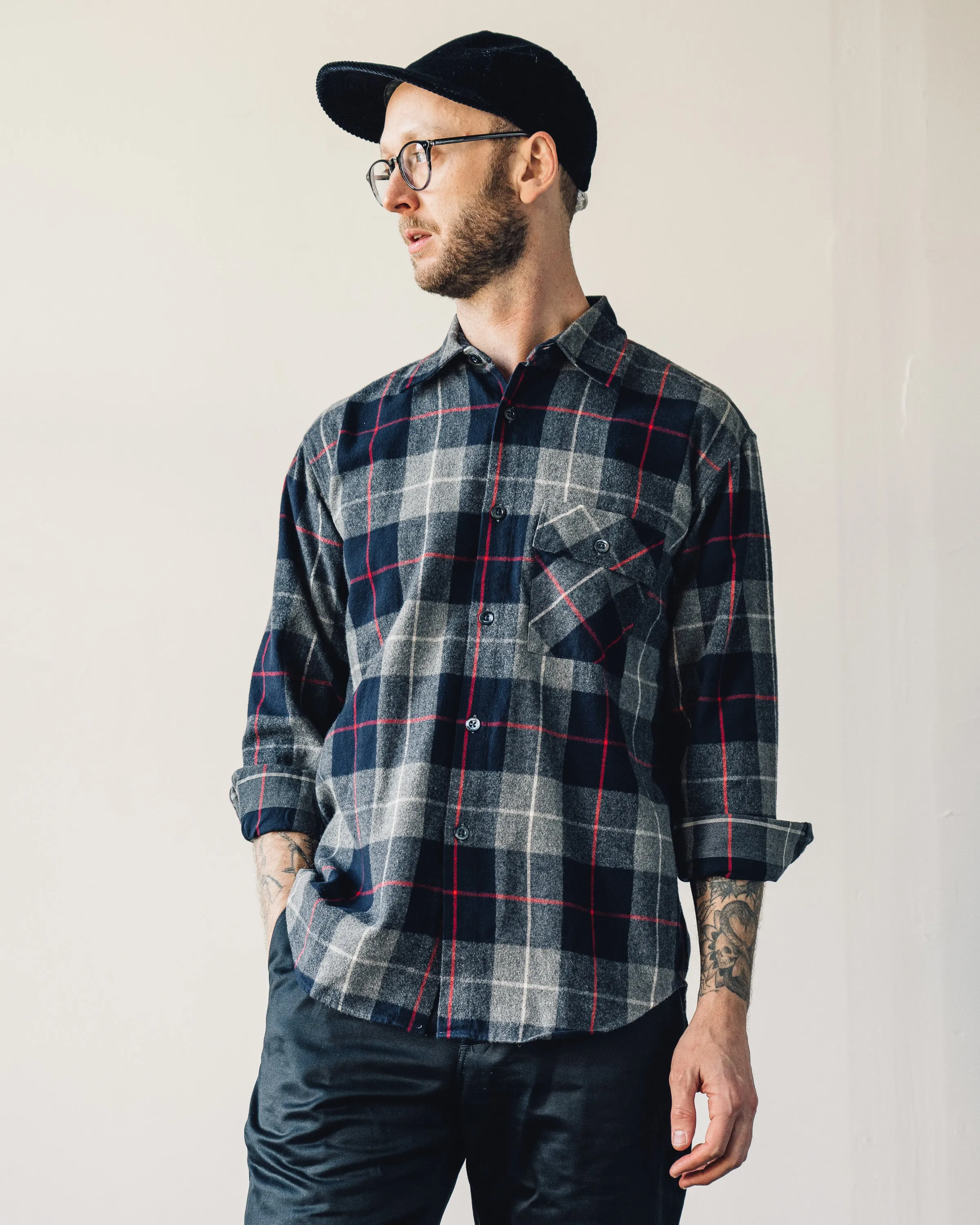 Arpenteur Doris Shirt, Navy/Grey/Red