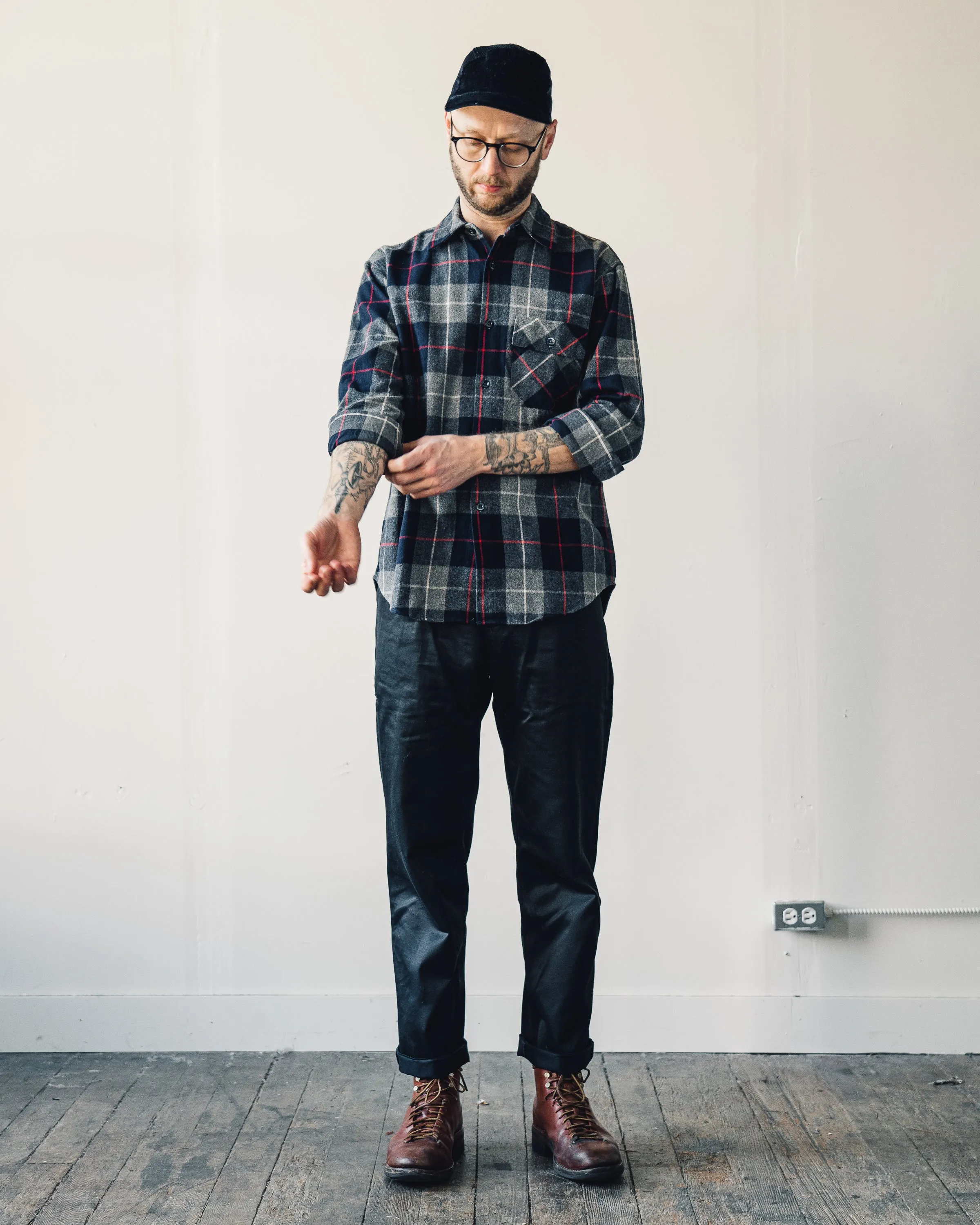 Arpenteur Doris Shirt, Navy/Grey/Red