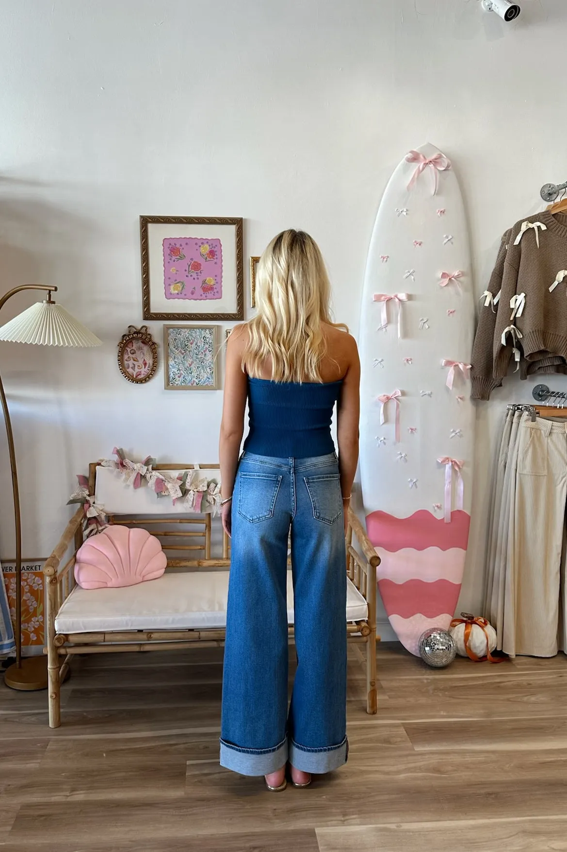 Ashlyn Cuffed Jeans in Medium Wash