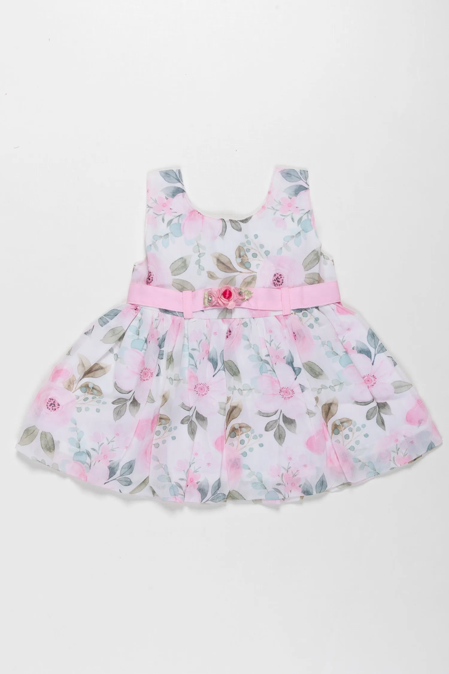 Blooming Elegance Floral Print Dress for Baby Girls - Pastel Perfection