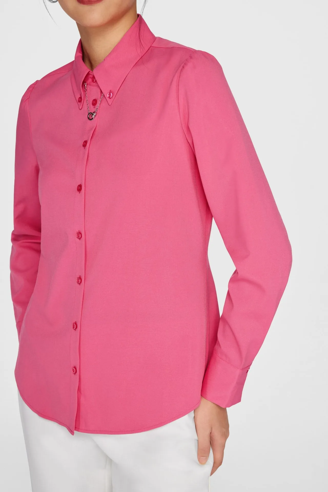 Colin COOLMAX Yarn-dyed Plainweave Shirt with Detachable Collar Chain