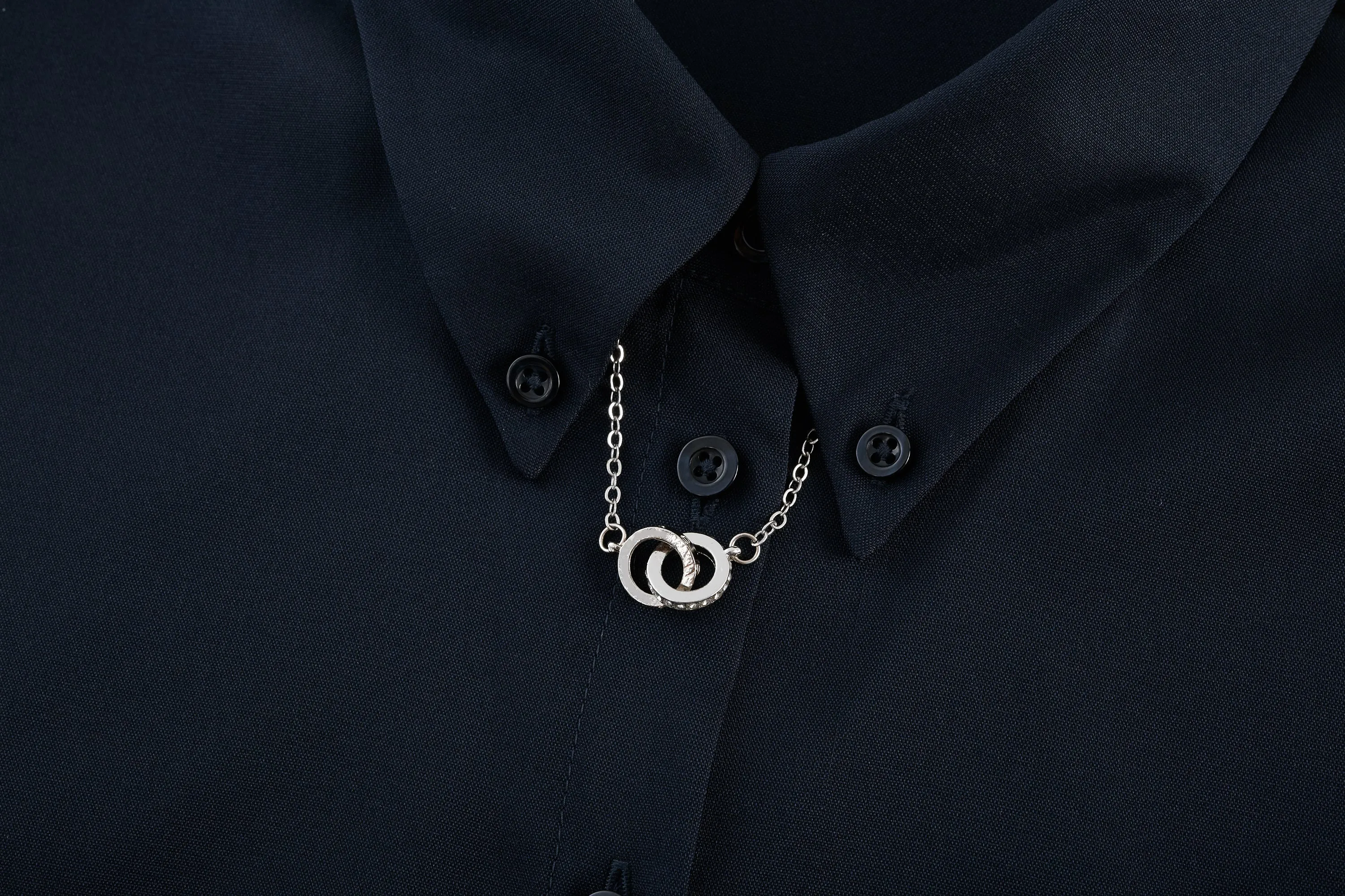 Colin COOLMAX Yarn-dyed Plainweave Shirt with Detachable Collar Chain