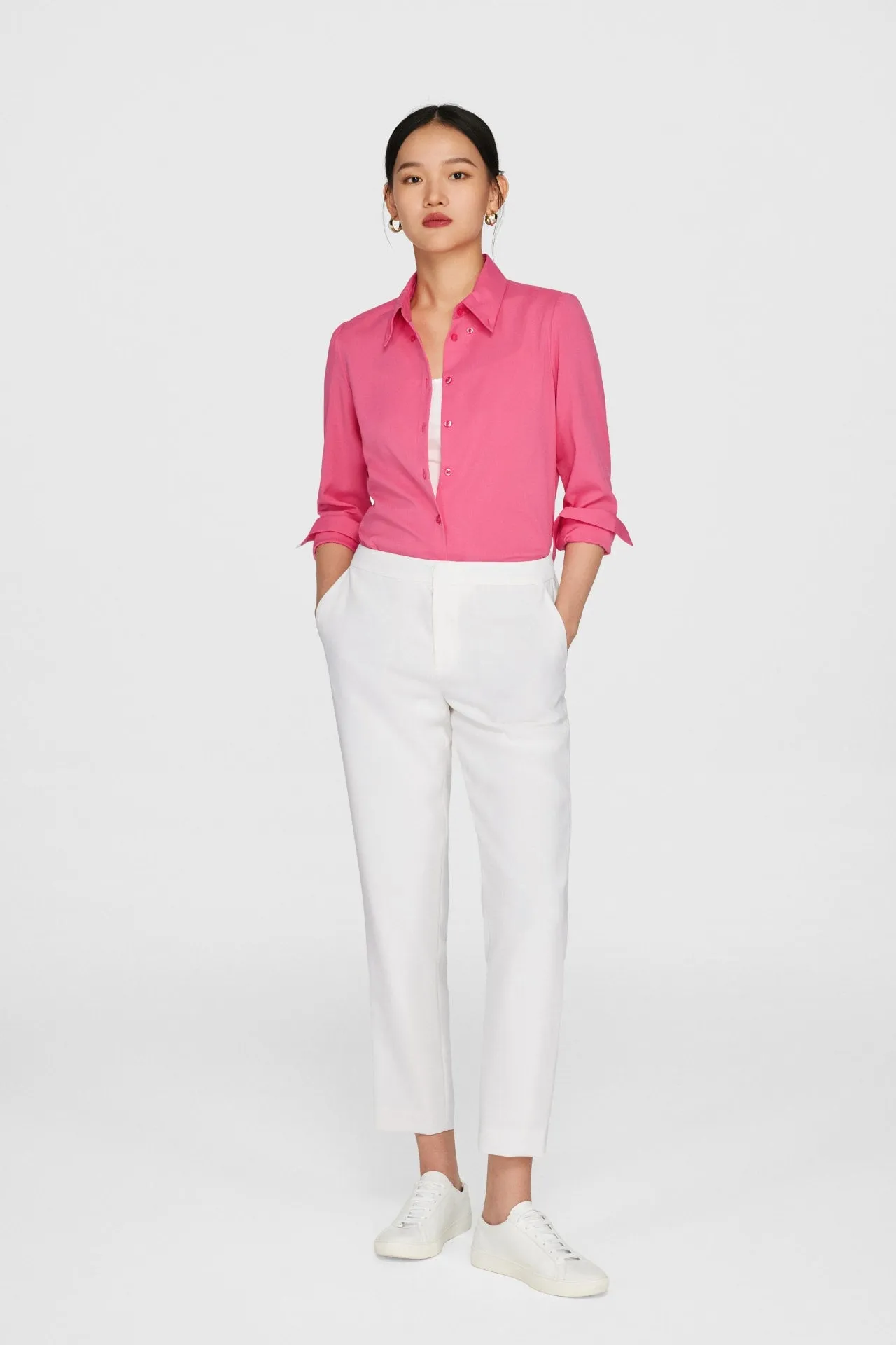 Colin COOLMAX Yarn-dyed Plainweave Shirt with Detachable Collar Chain