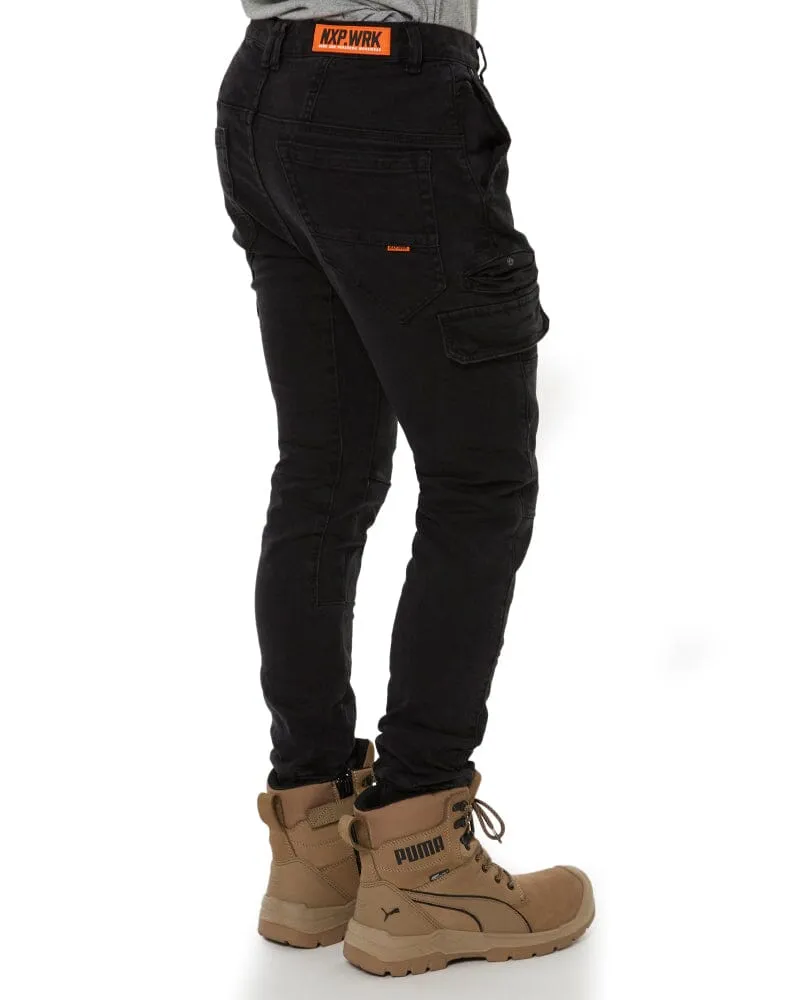 Sure! Here’s an optimized title for the product:

Mens Dozer Slim Fit Vintage Black Jogger Work Jeans - Stylish, Comfortable & Durable