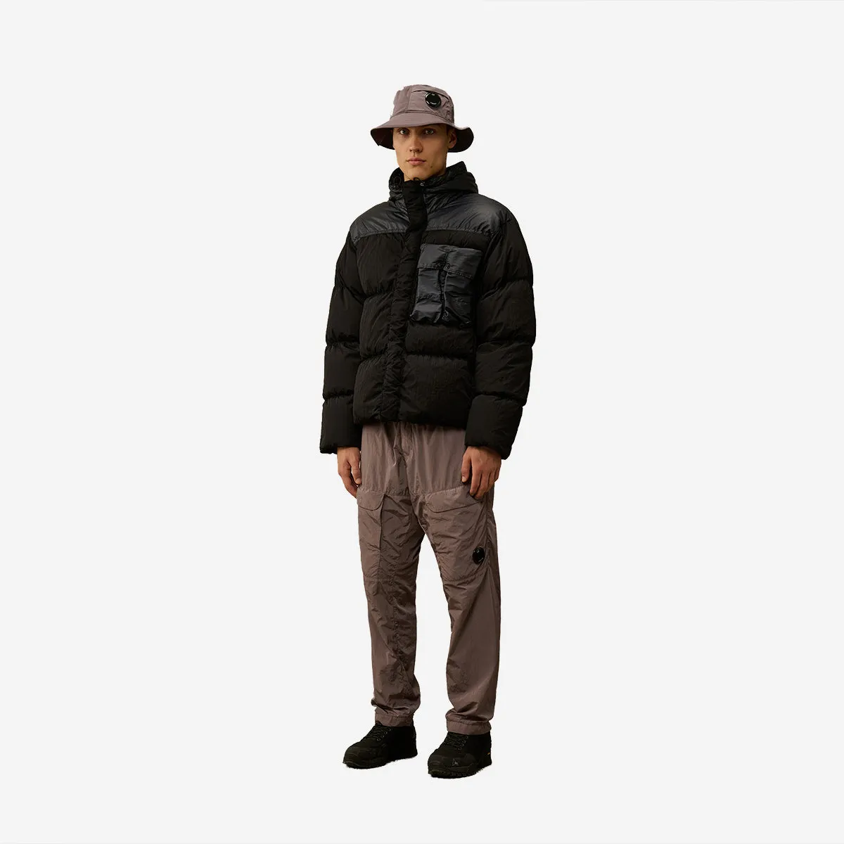 Eco Chrome-R Mixed Goggle Down Jacket - Black