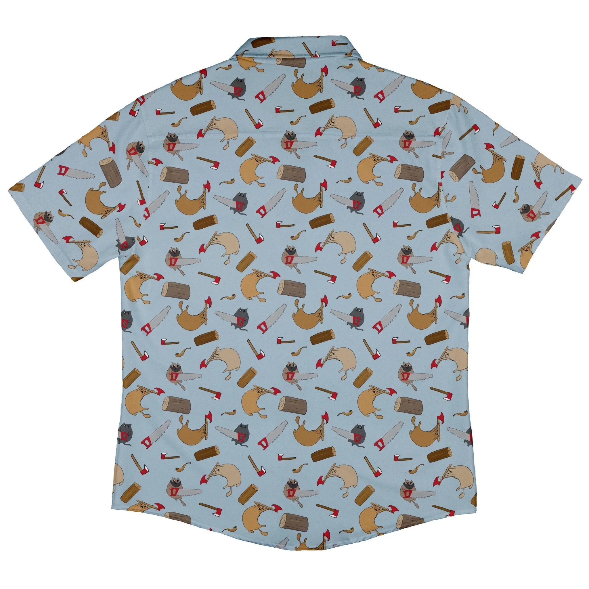 Exploding Kittens Lumber Cats Button Up Shirt
