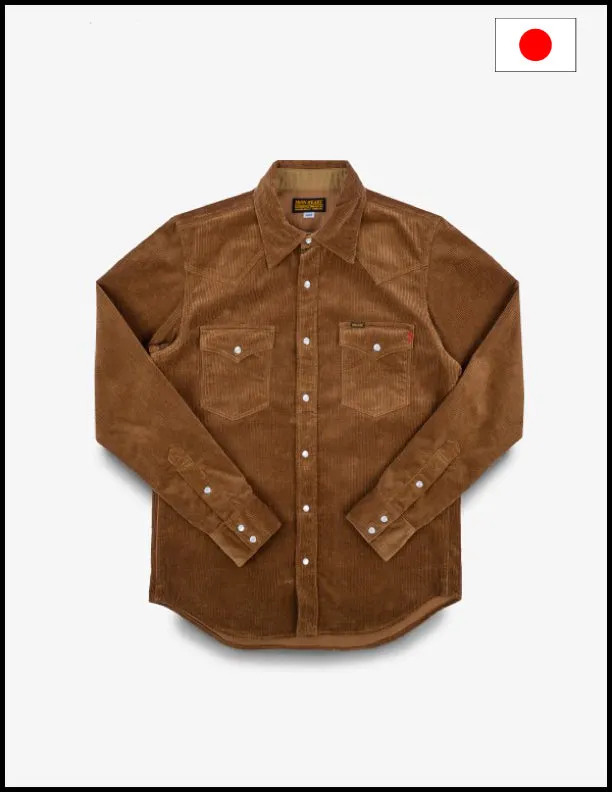 Iron Heart IHSH-398 11oz Corduroy Western Shirt - Camel