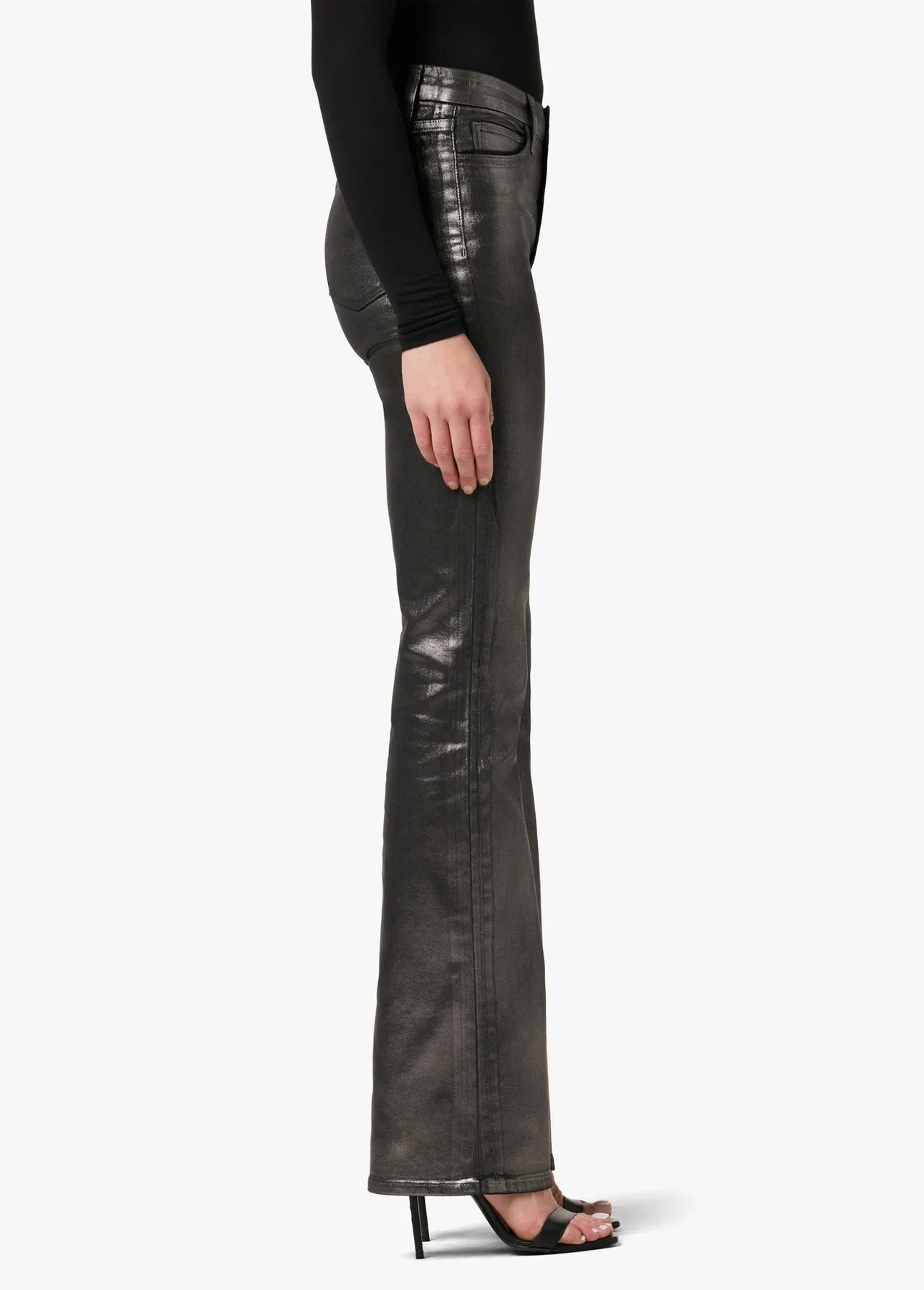 Joes Jeans Hi Honey High Rise Curvy Boot Cut Foil Pants in Gunmetal