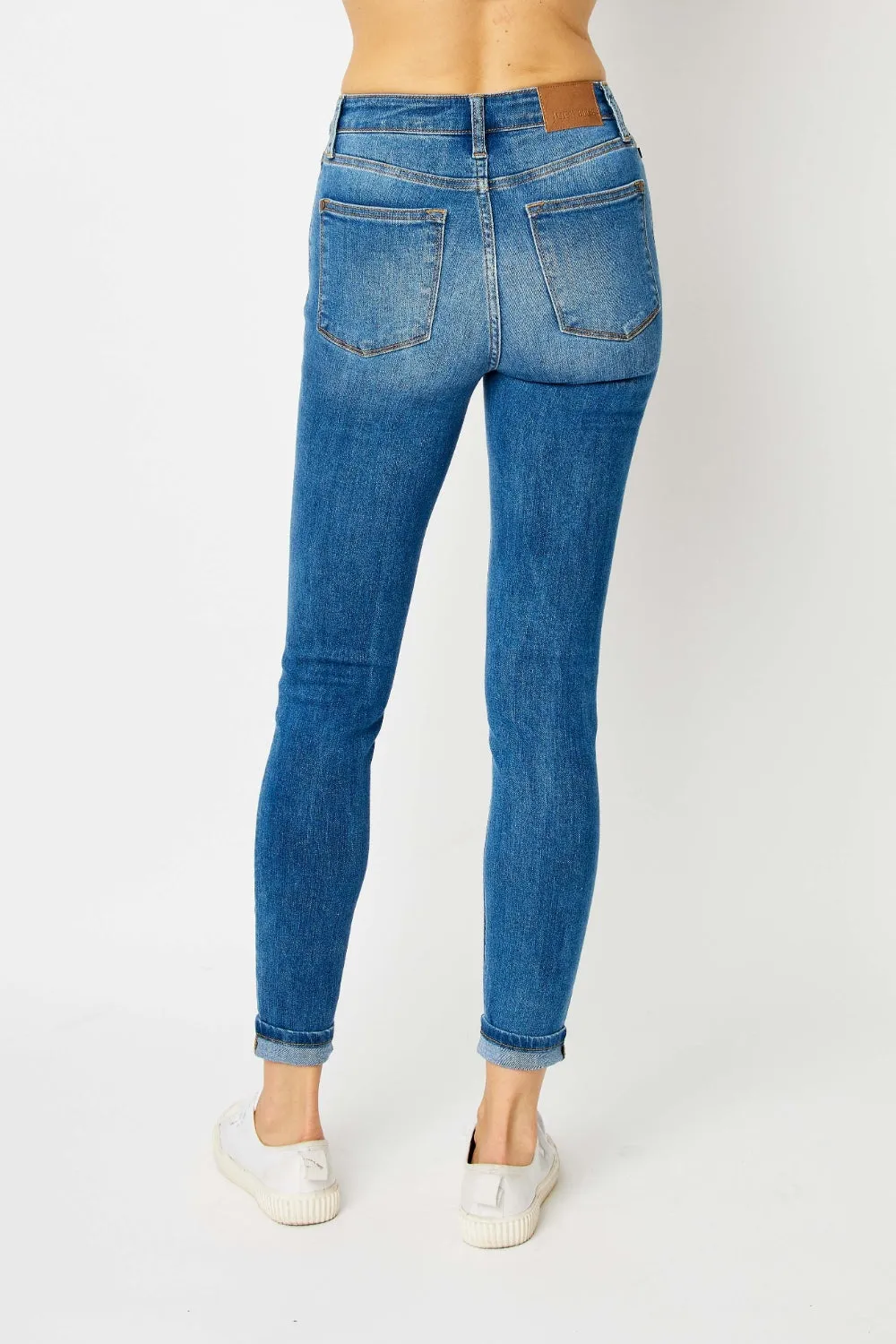 Judy Blue Cuffed Hem Skinny Jeans (Online Exclusive)