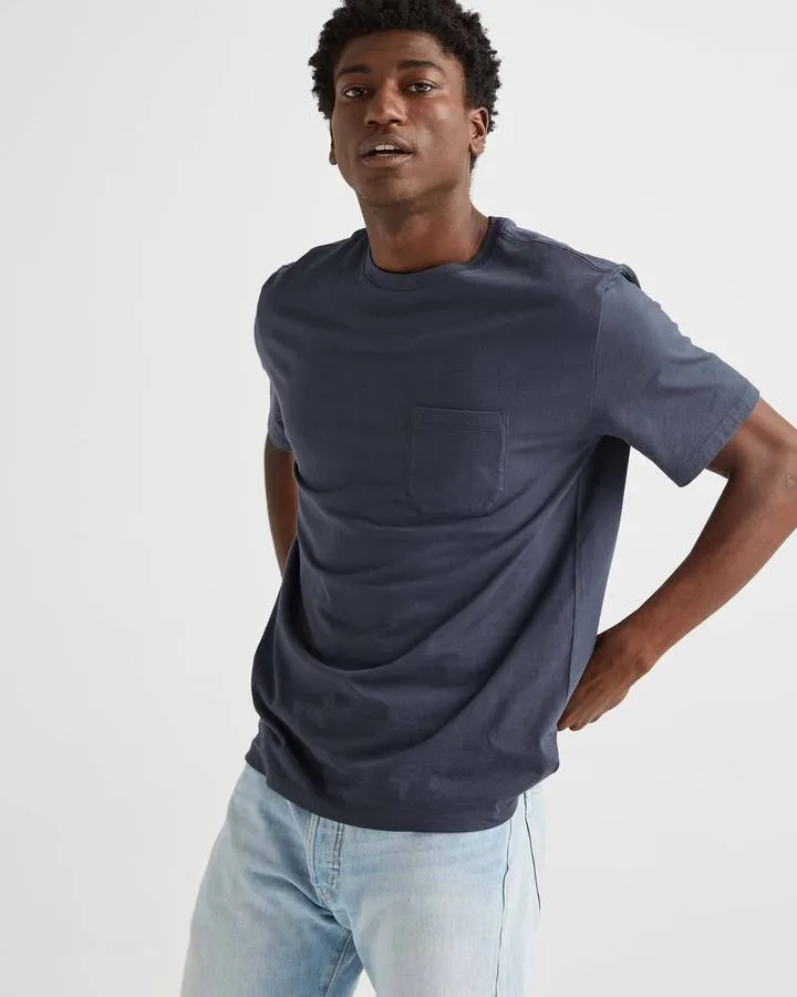 Men's Pima Cotton Pocket Tee - Blue Nights