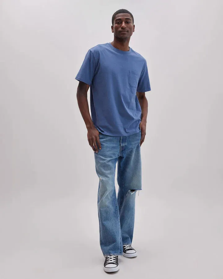Men's Pima Cotton Pocket Tee - Vintage Indigo