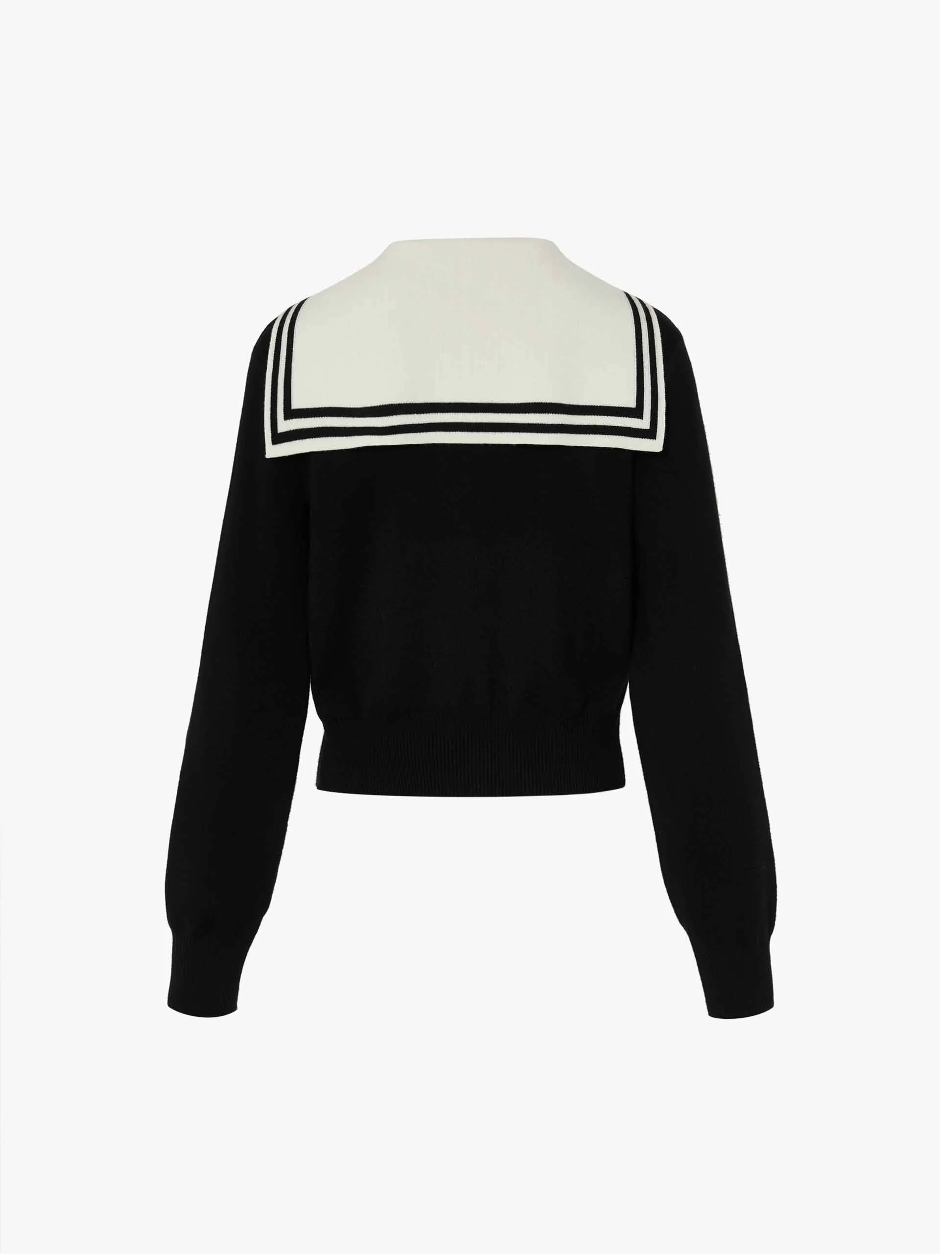 Navy Collar Knit Cardigan
