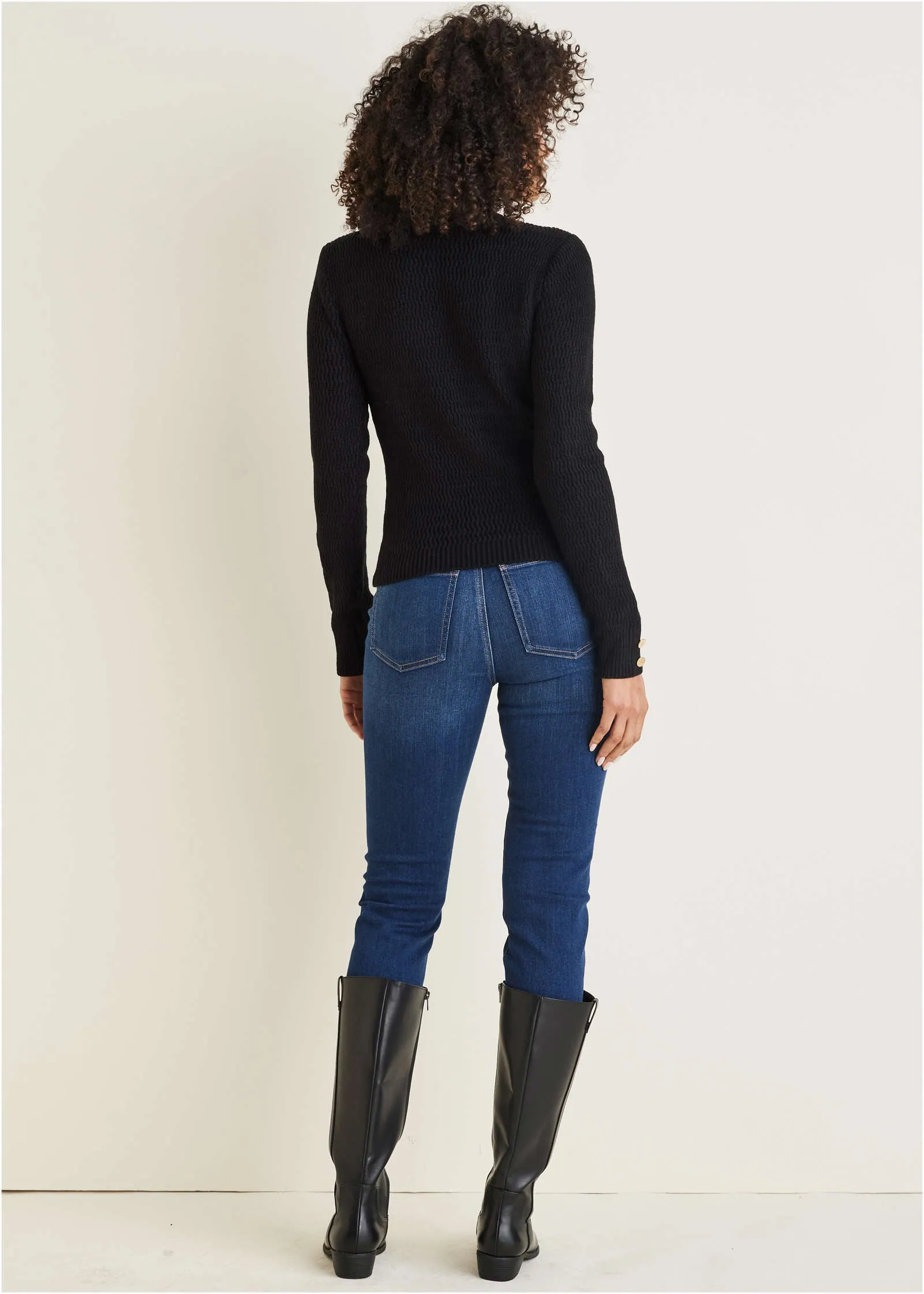 Open Stitch Sweater - Black