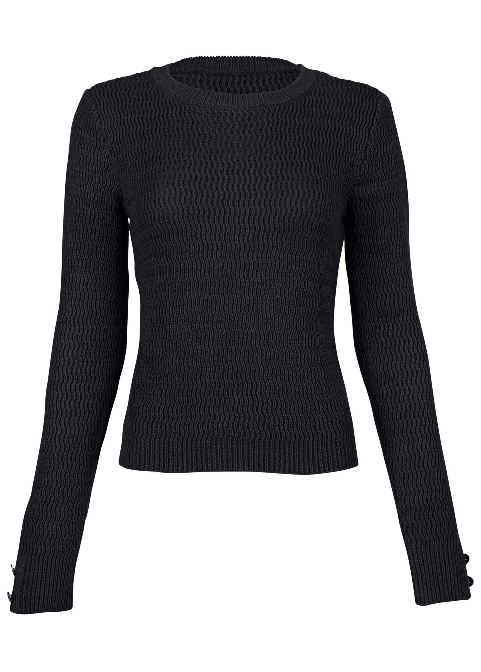 Open Stitch Sweater - Black