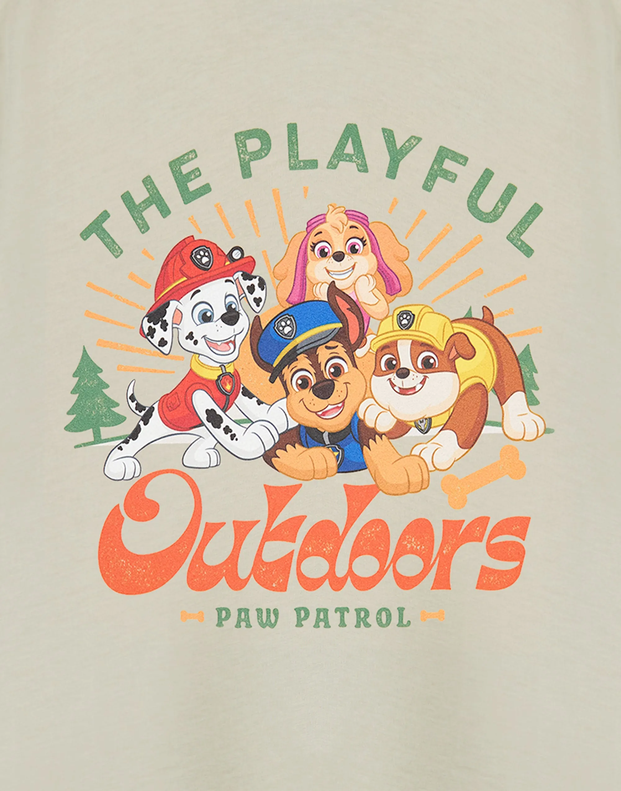 Paw Patrol Playful Outdoors Boys Beige Short Sleeved T-Shirt