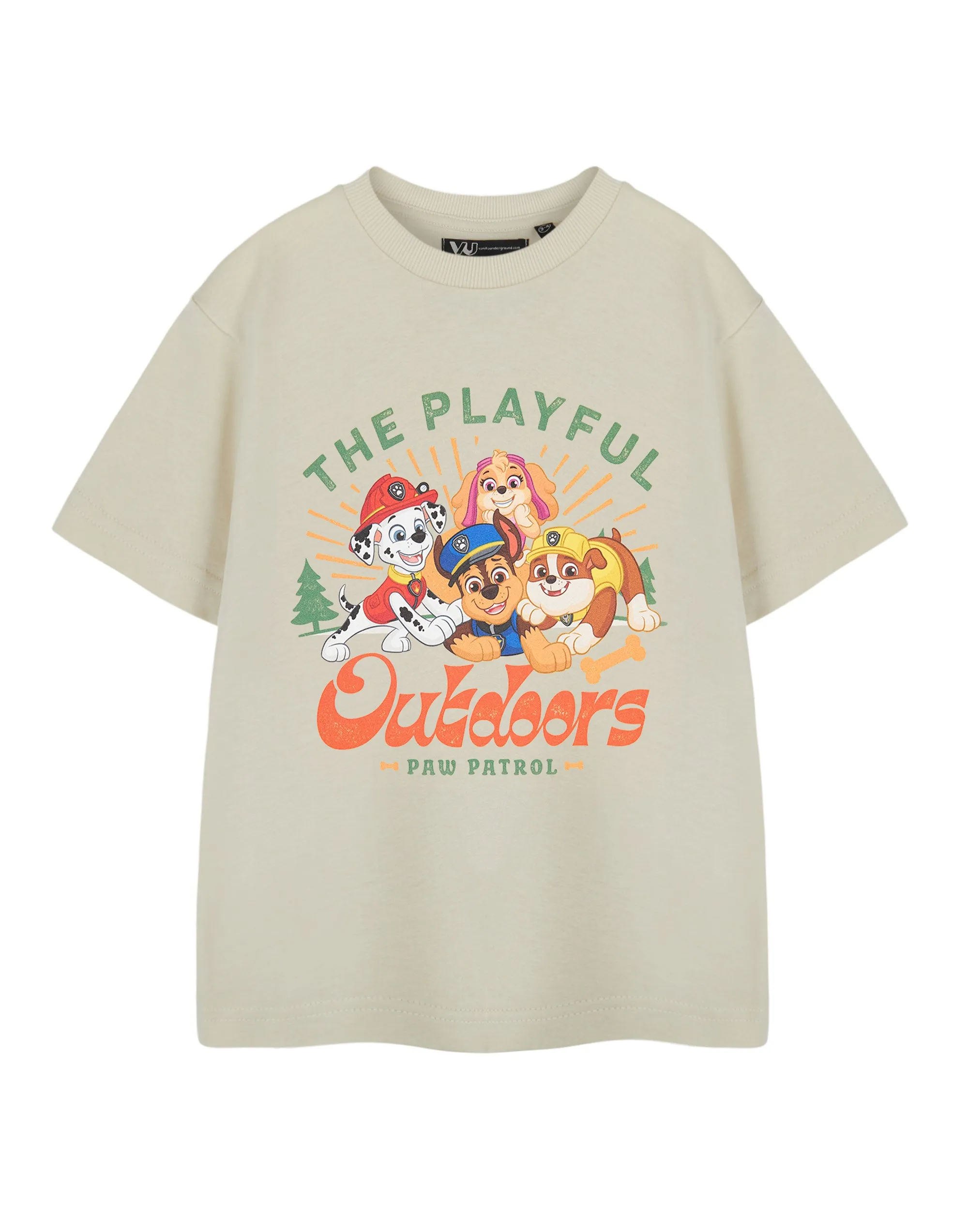 Paw Patrol Playful Outdoors Boys Beige Short Sleeved T-Shirt