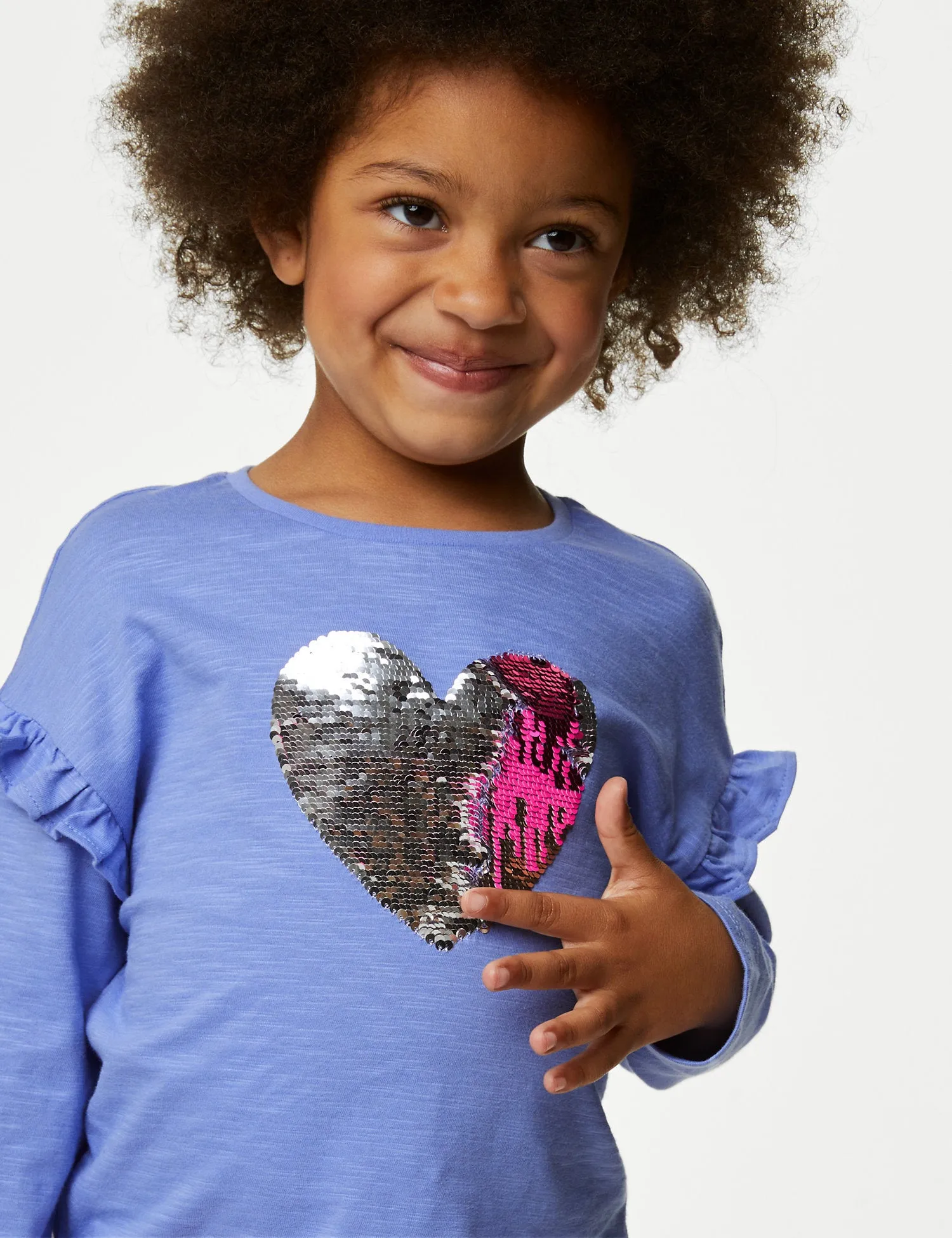 Pure Cotton Reversible Sequin Heart Top