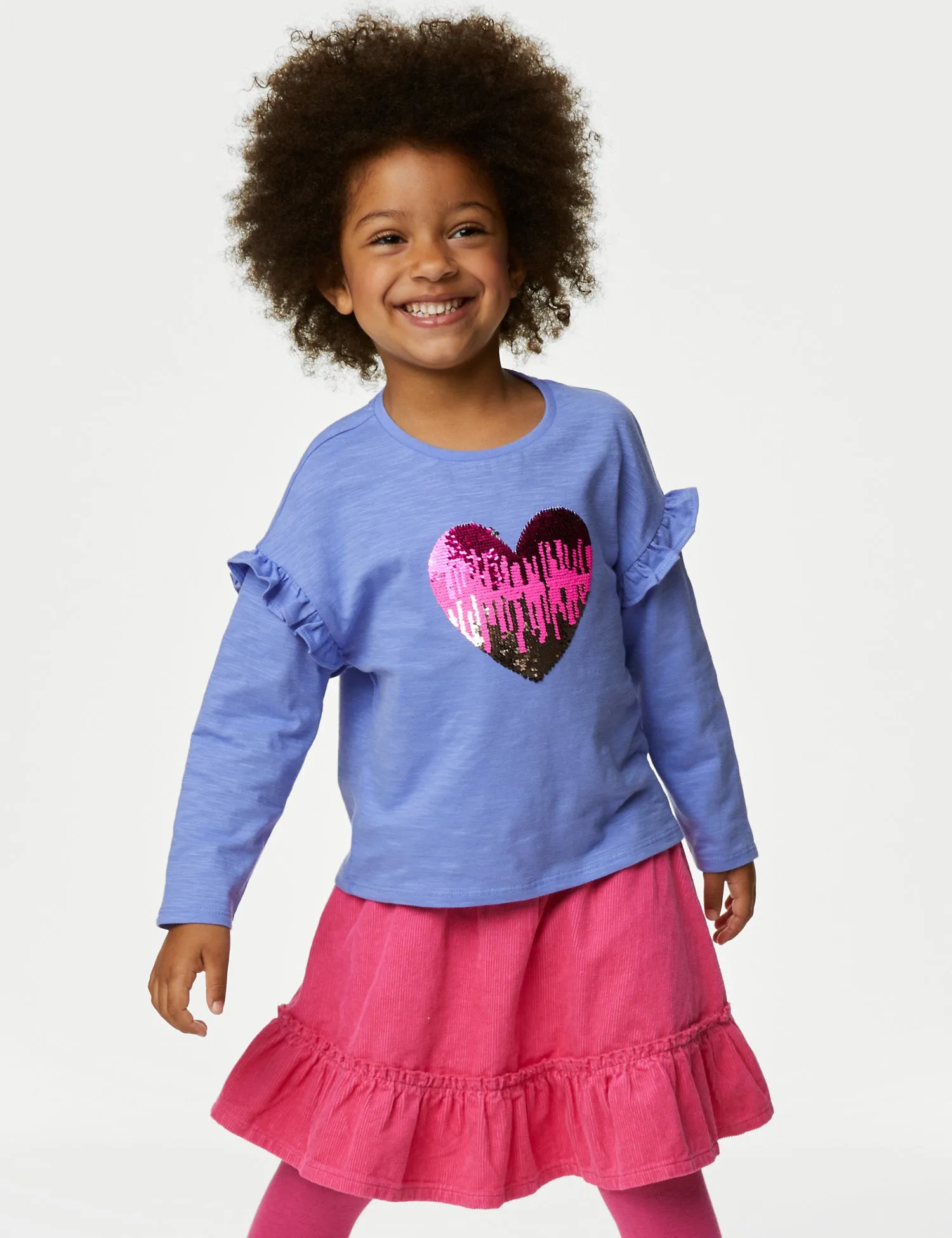 Pure Cotton Reversible Sequin Heart Top