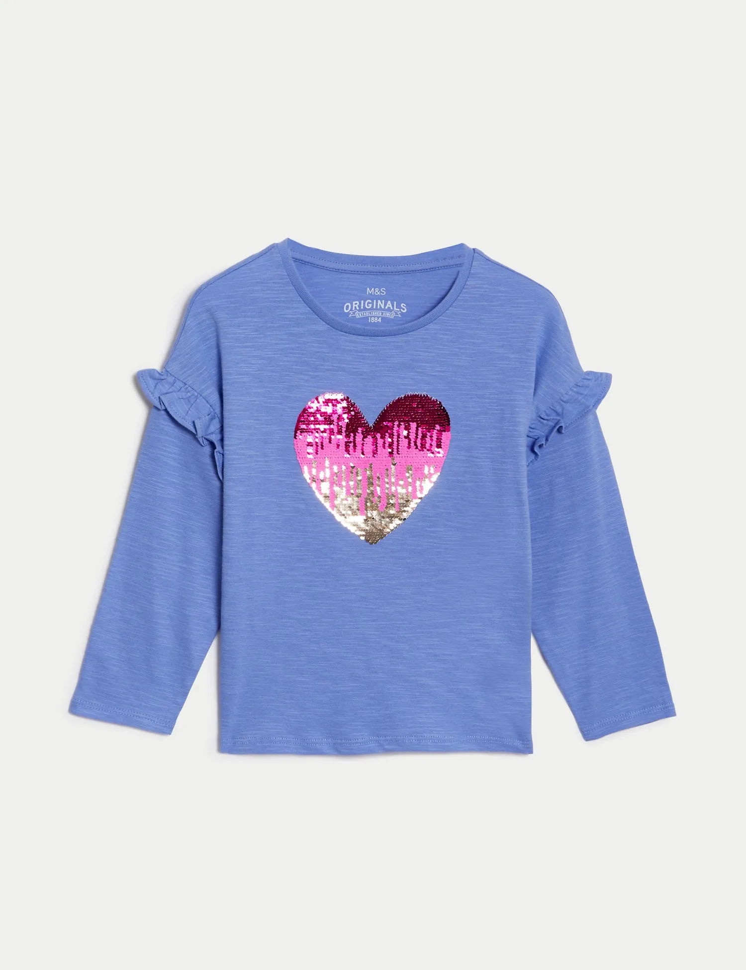 Pure Cotton Reversible Sequin Heart Top