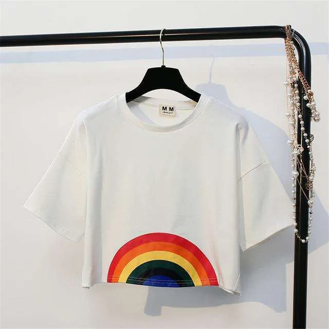 Rainbow Hippie Crop Top