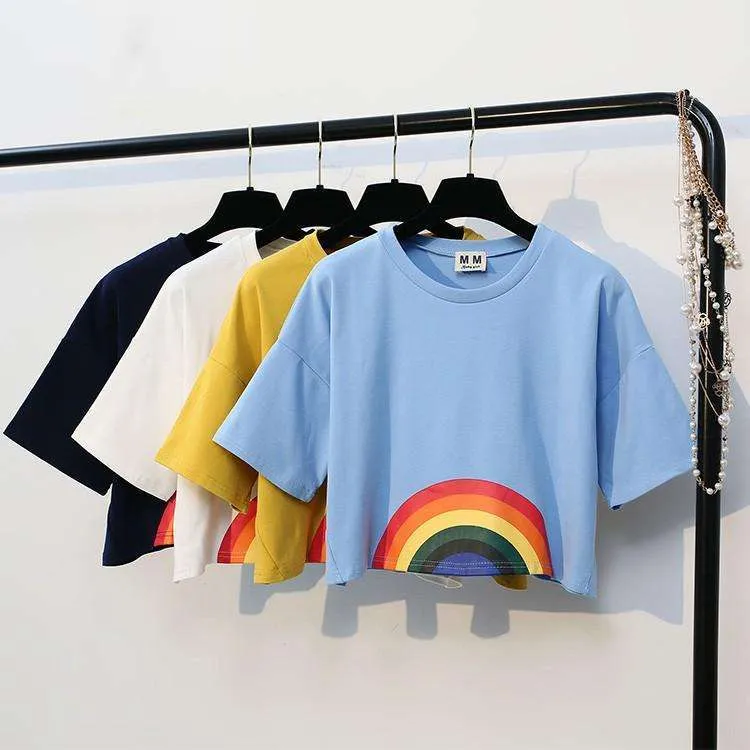 Rainbow Hippie Crop Top