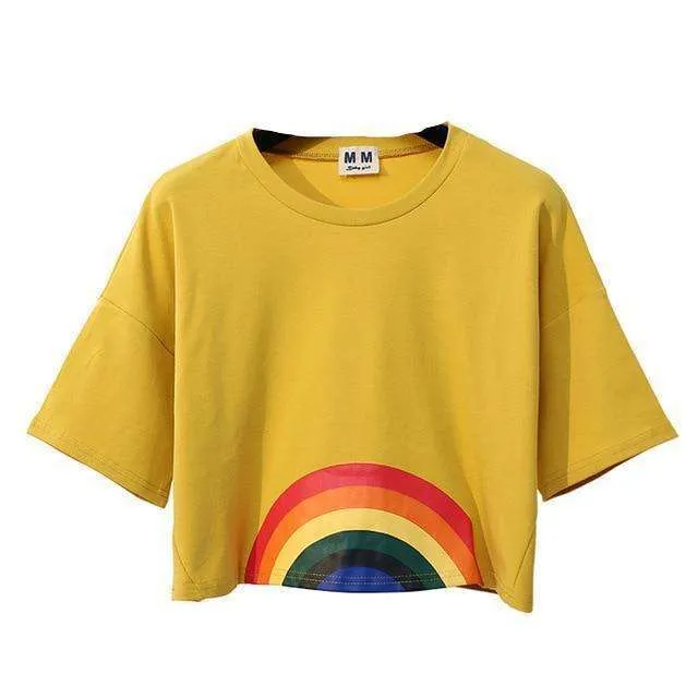 Rainbow Hippie Crop Top