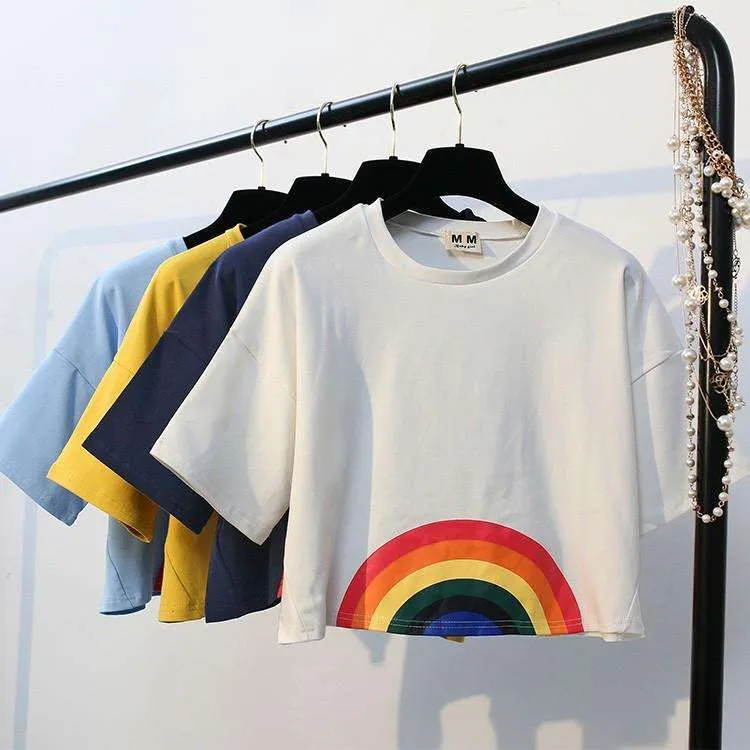 Rainbow Hippie Crop Top