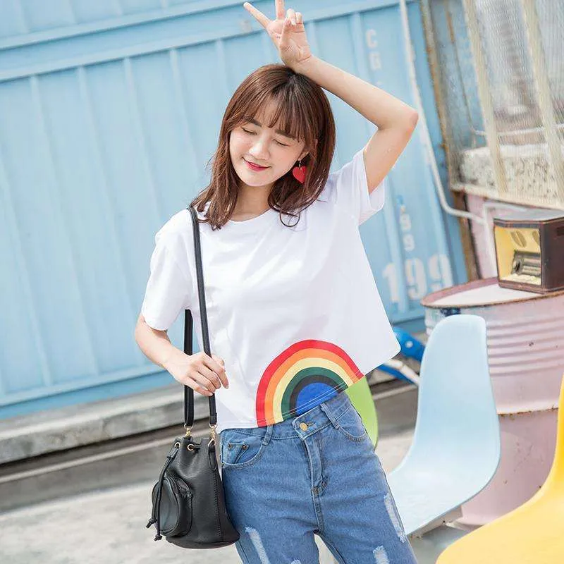 Rainbow Hippie Crop Top