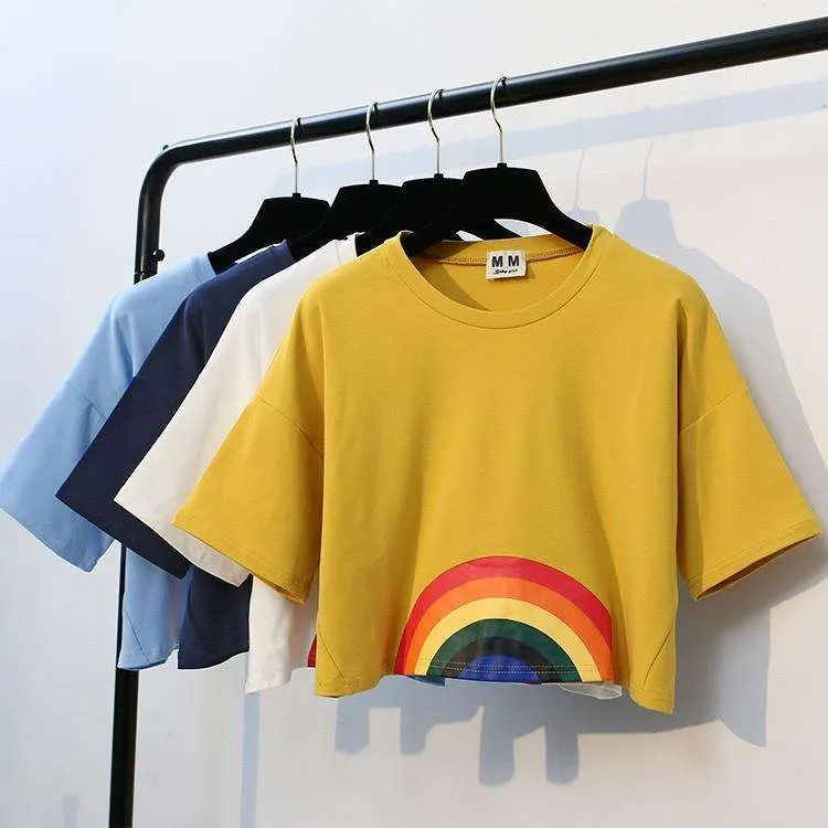 Rainbow Hippie Crop Top