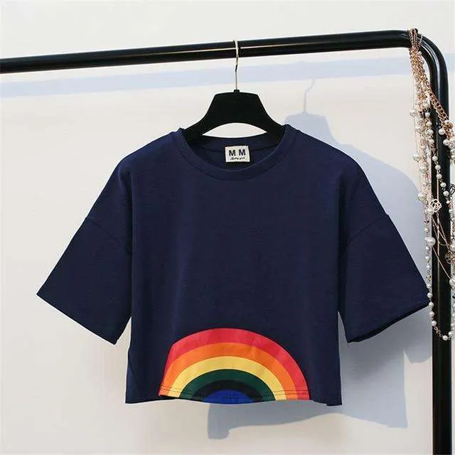 Rainbow Hippie Crop Top