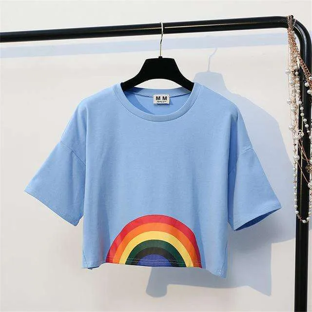 Rainbow Hippie Crop Top