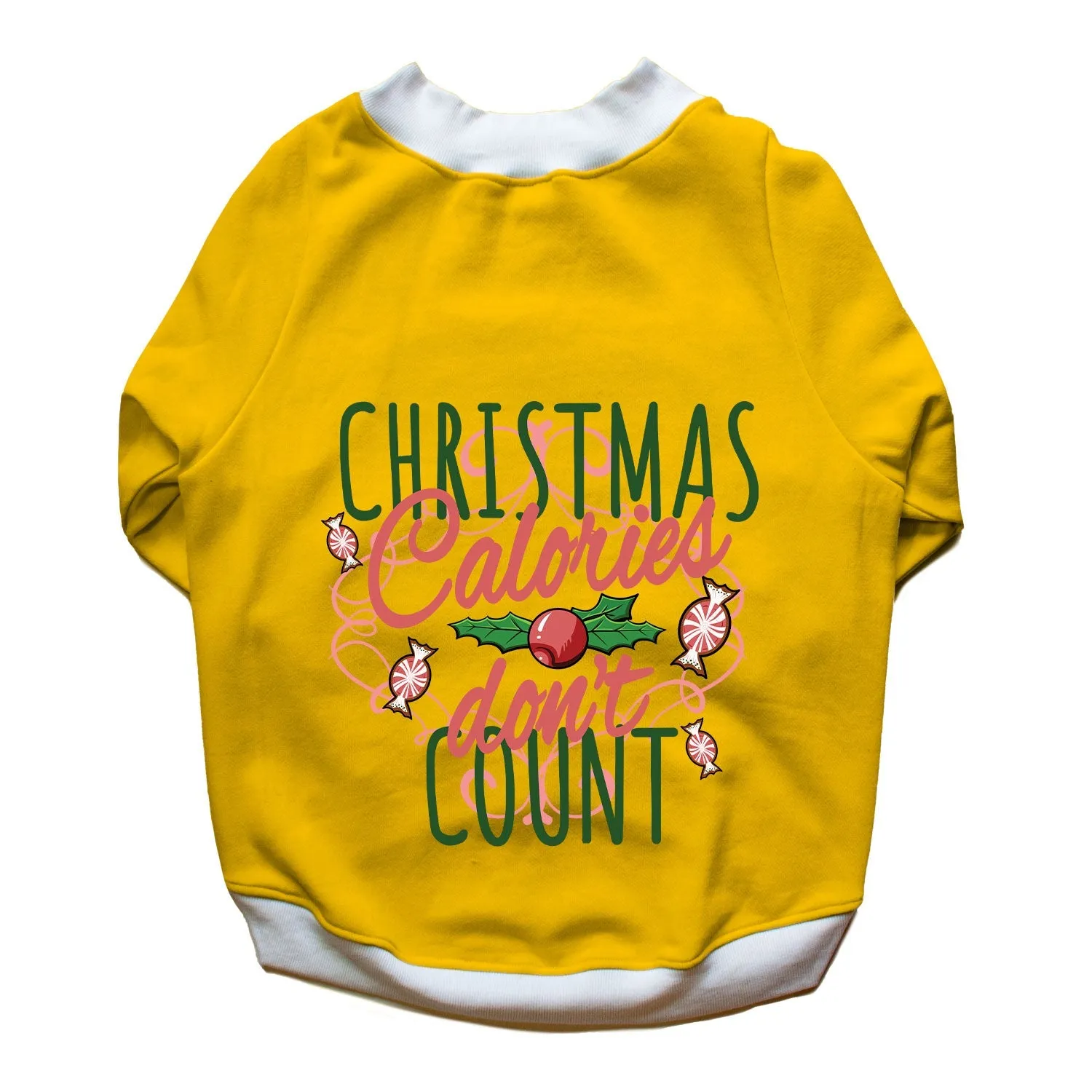 Ruse 'Basics' "Christmas Calories Don't Count" Printed Crew Neck Full Sleeve Sweatshirt For Dogs
