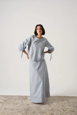 Sander Linen Top French Blue Stripe