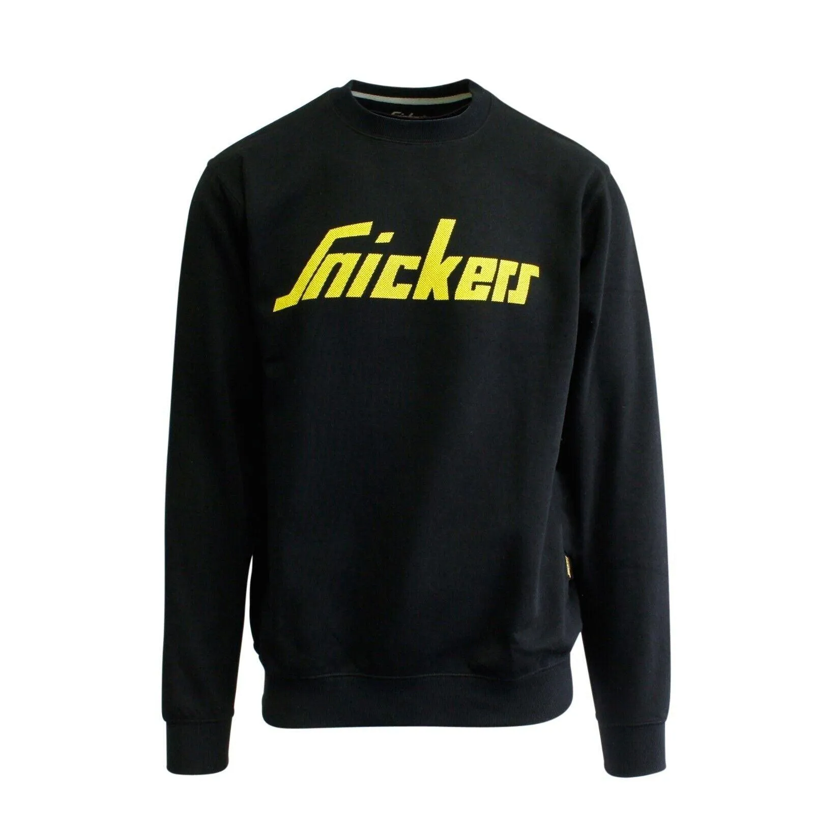 Snickers Workwear Men's Black Yellow Logo Crew Neck Sweater