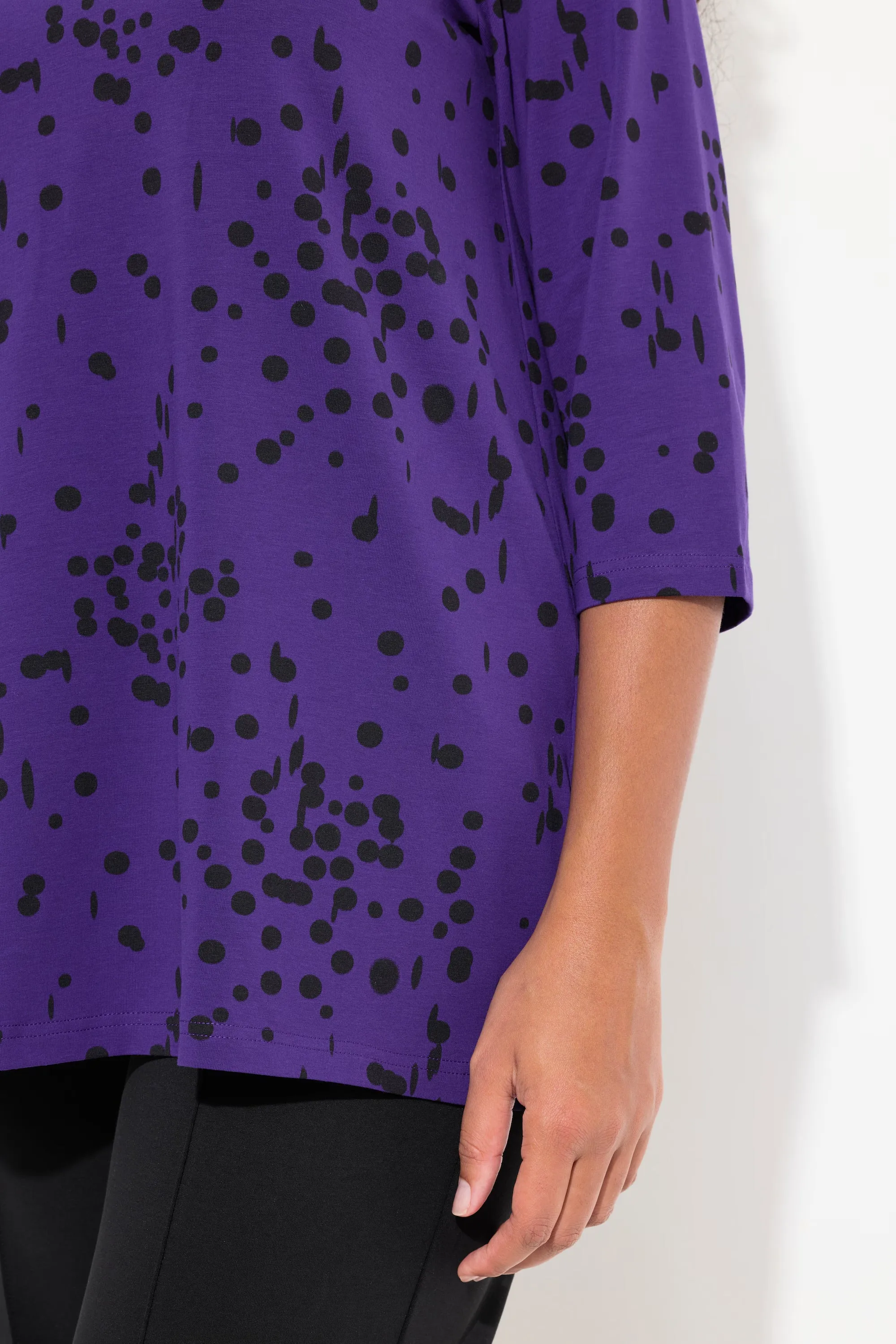 Ulla Popken Top in Purple Polka Dot