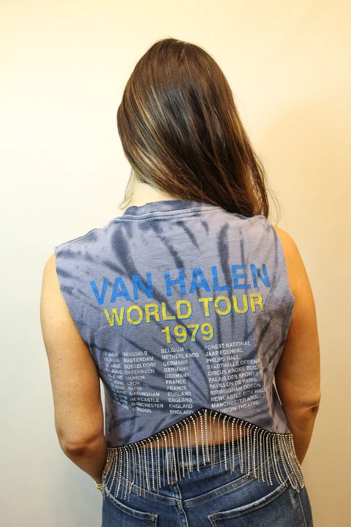 Van Halen Cropped Rhinestone Fringe Tank