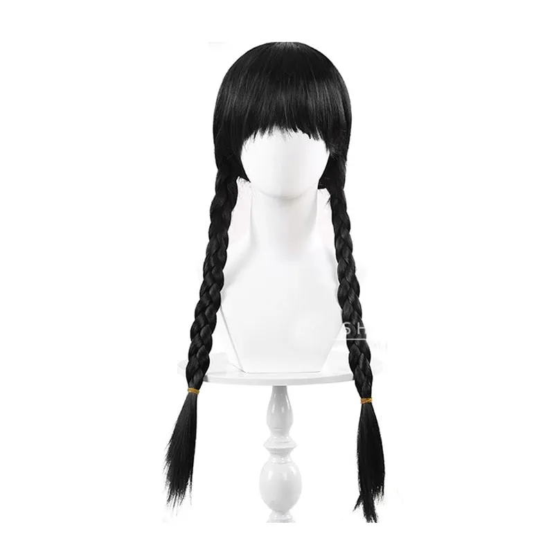 Wednesday Addams Cosplay Dress for Girl Kids | Black Gothic Dresses Halloween Party